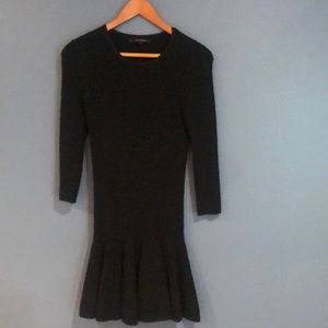 3/4 Sleeve Fitted Black Dress